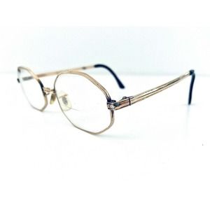 Vintage Art Craft Gold Octagon Glasses